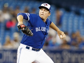 Jays starter Ryan Borucki is on the IL with an arm injury. (GETTY IMAGES)