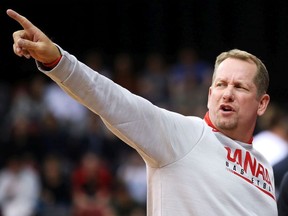 Canada's head coach Nick Nurse gives his players instructions during the International friendly basketball match between Canada and the New Zealand Tall Blacks at Quay Centre on August 20, 2019 in Sydney, Australia.