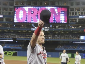 The Toronto Blue Jays welcome the return of former MVP Josh Donaldson, now with the Atlanta Braves on Tuesday. (VERONICA HENRI/Toronto Sun)