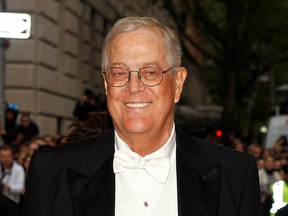 Businessman David Koch arrives at the Metropolitan Museum of Art Costume Institute Gala Benefit celebrating the opening of "Charles James: Beyond Fashion" in Upper Manhattan, New York May 5, 2014. (REUTERS/Carlo Allegri)