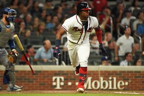 Atlanta Braves’Ronald Acuna Jr. has36 home runs and30 stolen bases entering play Aug. 26, 2019. (Getty Images)