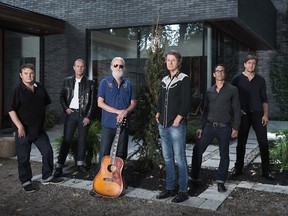 Blue Rodeo L-R: Bazil Donovan, Colin Cripps, Greg Keelor, Jim Cuddy, Glenn Milchem, and Michael Boguski. (Warner Music)