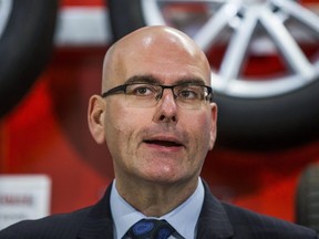 Steven Del Duca during a press conference in Toronto on November 16, 2017. (Ernest Doroszuk/Toronto Sun)