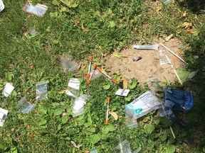 A local resident submitted this images of syringes and alleged drug use the Dundas St. E. and Sherbourne St. area in Toronto, Ont.