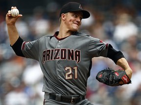 Arizona Diamondbacks starter Zack Greinke pitches against the New York Yankees Wednesday, July 31, 2019 at Yankee Stadium. (Adam Hunger-USA TODAY Sports)