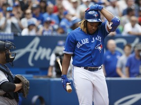 Vladimir Guerrero Jr. 
 has been on fire for parts of the past two weeks, slashing .370/.420/.696 in that span with three homers and 13 RBI. (Getty Images)