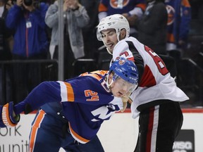 Former Senators defenceman Ben Harpur hopes to bring a physical presence to the Leafs blue line. GETTY IMAGES