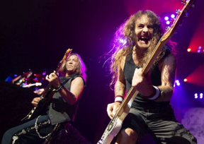 Iron Maiden performing at the Bell Centre, in Montreal, on Aug. 5, 2019. (CHRISTINNE MUSCHI /MONTREAL GAZETTE)