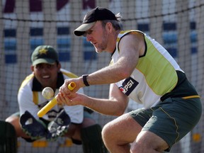 Former Pakistan’s coach Geoff Lawson (right) will help develop a Canadian team that will travel to Australia later this year.  AP