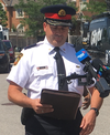 Peel Regional Police acting Supt. Martin Ottaway updates media on the murder of Glensbert Oliver, 63, on Lanebrook Dr. — near Goreway and Castlemore Drs. — on Aug. 2, 2019. (Joe Warmington/Toronto Sun/Postmedia Network)