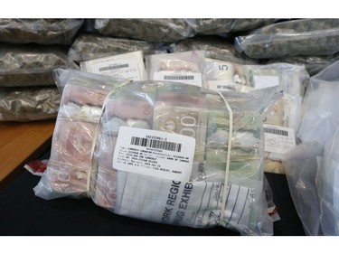 York Regional Police unveiled drugs (meth, cocaine, fentanyl, cannabis bound for U.S.), weapons and proceeds of crime during two unrelated Projects called Zen and Moon targeting organized crime arresting 49 people on Thursday August 8, 2019. Jack Boland/Toronto Sun/Postmedia Network