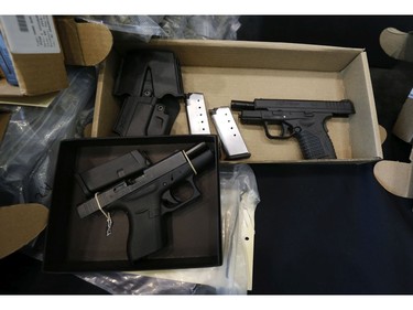 York Regional Police unveiled drugs (meth, cocaine, fentanyl, cannabis bound for U.S.), weapons and proceeds of crime during two unrelated Projects called Zen and Moon targeting organized crime arresting 49 people on Thursday August 8, 2019. Jack Boland/Toronto Sun/Postmedia Network