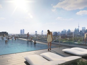 Broccolini's River & Fifth features a Baja-style pool (with lounge-style seating in the shallow end) and sun tanning deck with South Beach-inspired cabanas.