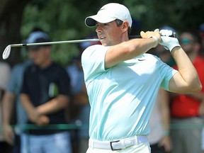 Rory McIlroy plays a shot during the final round of the World Golf Championship-FedEx St Jude Invitational at TPC Southwind on July 28, 2019 in Memphis. (Sam Greenwood/Getty Images)