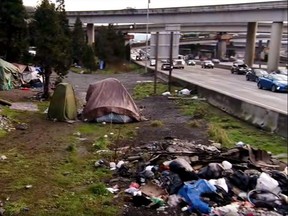 A homeless camp in Seattle, Wa.
