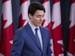 Prime Minister Justin Trudeau delivers remarks at the National Press Theatre in Ottawa on Thursday, March 7, 2019.