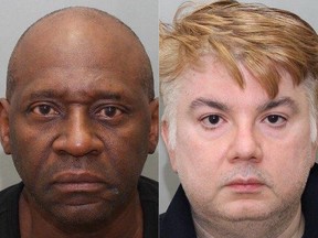David Richards, 60, (L) and Najam Mahmood, 33, (R) both of Brampton, are charged with breaking-and-entering and other offences. (Toronto Police handout)
