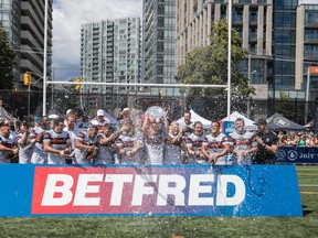 The Toronto Wolfpack, seen here at the Toronto Shield presentation earlier this month, take on the Barrow Raiders at Lamport Stadium Saturday. Matthew Tsang photo