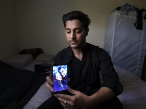 Widower Amandeep Luthra grieves for his wife Ruma Amar, an innocent bystander shot to death outside of a bowling alley last year.