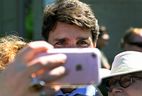 Canada's Prime Minister Justin Trudeau poses for a photo with supporters at the Niagara-on-the Lake Community Centre in Niagara-on-the-Lake, Ontario, Canada, August 14, 2019.