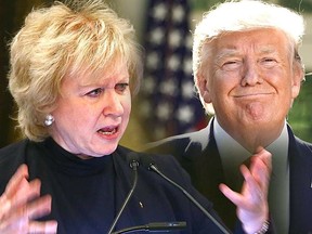 Former Canadian prime minister Kim Campbell and U.S. President Donald Trump