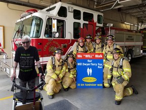 A 20K fundraiser walk-in held by firefighters from CFB Borden in support of Will Dwyer’s one million goal. (Handout photo by Colleen McCourt.)