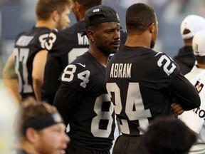 Oakland Raiders WR Antonio Brown (left) has taken everyone on a roller-coaster ride this past week. (KEVIN KING/Postmedia Network)