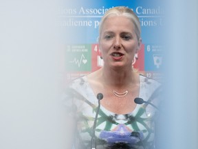 Minister of Environment and Climate Change Catherine McKenna speaks during an announcement in Ottawa, August 26, 2019. THE CANADIAN PRESS/Adrian Wyld