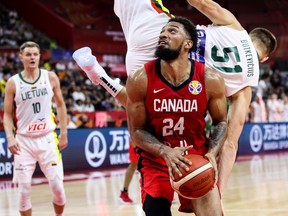 Khem Birch of Canada in action during the 2019 FIBA World Cup, first round match between Lithuania and Canada at Dongguan Basketball Center on September 03, 2019 in Dongguan, China.
