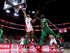 Cory Joseph of Canada drives during the 2019 FIBA World Cup, first round match between Canada and Senegal at Dongguan Basketball Center on September 05, 2019 in Dongguan, China.