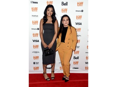 (L-R) Shaneigha-Monik Greyson and Anastasia Dymitrow attend the "Rocks" premiere during the 2019 Toronto International Film Festival at Winter Garden Theatre on Sept. 5, 2019, in Toronto.