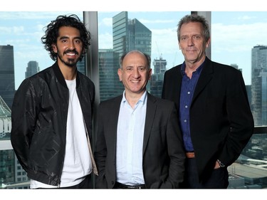 Actor Dev Patel, director Armando Iannucci and actor Hugh Laurie of 'The Personal Story of David Copperfield' attend The IMDb Studio Presented By Intuit: QuickBooks Canada at the 2019 Toronto International Film Festival at Bisha Hotel & Residences on Sept. 6, 2019 in Toronto.