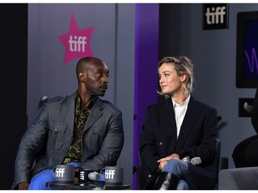 Rob Morgan and Brie Larson attend the "Just Mercy" press conference during the 2019 Toronto International Film Festival at TIFF Bell Lightbox on September 07, 2019 in Toronto, Canada.