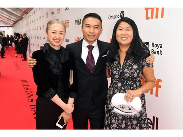 Cindy Zhou, Frank Zhu and Peilin Chou attend the "Abominable" premiere during the 2019 Toronto International Film Festival at Roy Thomson Hall on September 07, 2019 in Toronto, Canada.