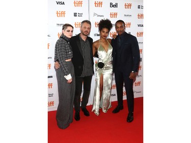 (L-R) Kristen Stewart, Benedict Andrews, Zazie Beetz and Anthony Mackie attend the "Seberg" premiere during the 2019 Toronto International Film Festival at Ryerson Theatre on Sept. 7, 2019 in Toronto.