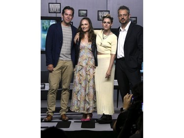 Left to right: Joe Shrapnel, Anna Waterhouse, Kristen Stewart and Benedict Andrews attend the "Seberg" press conference during the Toronto International Film Festival at TIFF Bell Lightbox on Sept. 8, 2019 in Toronto.