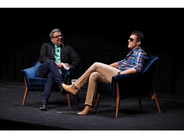 (L-R) Eugene Hernandez and Antonio Banderas attend In Conversation With...Antonio Banderas during the 2019 Toronto International Film Festival at TIFF Bell Lightbox on Sept. 8, 2019, in Toronto.