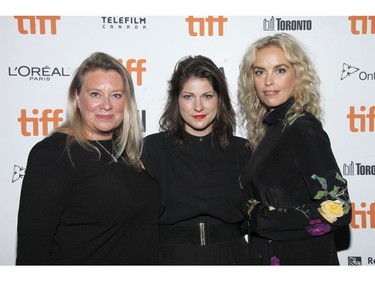 (L-R) Verena Gräfe-Höft, Katrin Gebbe, and Nina Hoss attend the "Pelican Blood" photo call during the 2019 Toronto International Film Festival at Scotiabank Theatre on Sept. 8, 2019, in Toronto.