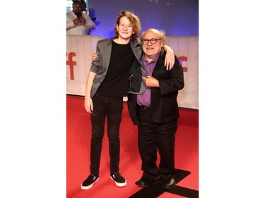 Misha Handley and Danny DeVito attend "The Song of Names" premiere during the 2019 Toronto International Film Festival at Roy Thomson Hall on Sept. 8, 2019, in Toronto.