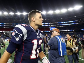 Tom Brady #12 of the New England Patriots walks off the field after defeating the Pittsburgh Steelers 33-3 at Gillette Stadium on September 08, 2019 in Foxborough, Massachusetts. (Photo by Adam Glanzman/Getty Images)