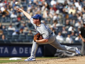 Trent Thornton #57 of the Toronto Blue Jays pitches against the New York Yankees at Yankee Stadium on September 22, 2019 in New York City. (Photo by Jim McIsaac/Getty Images)