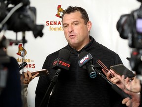 Ottawa Senators new head coach D.J. Smith talks to the media. Julie Oliver/Postmedia