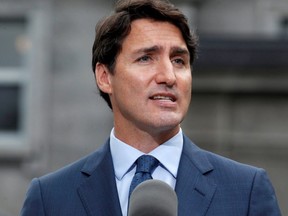 Prime Minister Justin Trudeau speaks during a news conference in Ottawa on Sept. 11, 2019. (Reuters)