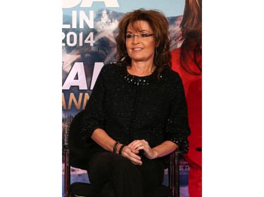 Jan. 10, 2014: Sarah Palin and Sportsman Channel host a breakfast during the 2014 Winter Television Critics Association tour at the Langham Hotel in Pasadena, Calif.