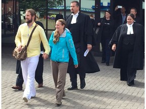 David and Collet Stephan leave court in Lethbridge on Thursday, September 19, 2019 after being acquitted in the second trial of failing to provide the necessaries of life to their 19-month-old son Ezekiel. Kevin Martin / Postmedia