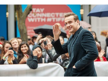 Jason Segel arrives for the premiere of "The Friend" during the 2019 Toronto International Film Festival Day 2, 
on Sept. 6, 2019 in Toronto.