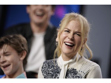 Actress Nicole Kidman laughs during a press conference for The Goldfinch at the Toronto International Film Festival in Toronto on Sept. 8, 2019.