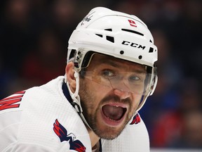 Alex Ovechkin of the Washington Capitals in action against the New York Islanders during their game at NYCB Live's Nassau Coliseum on March 1, 2019 in Uniondale, N.Y. (Al Bello/Getty Images)