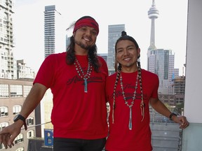 Amazing Race Canada Season 7 winners Anthony Johnson, left, and Dr. James Makokis. (Jack Boland/Postmedia Network)