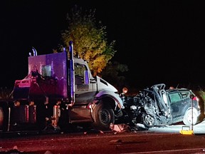 South Simcoe Police are investigating after a man, 37, woman, 61, and boy, 9, were killed in a head-on crash with a truck in Bradford on Friday, Sept. 20, 2019. (Twitter)